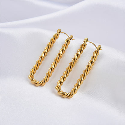 Twisted 18K Gold Electroplated Stud Earrings Twist-Jewearrings