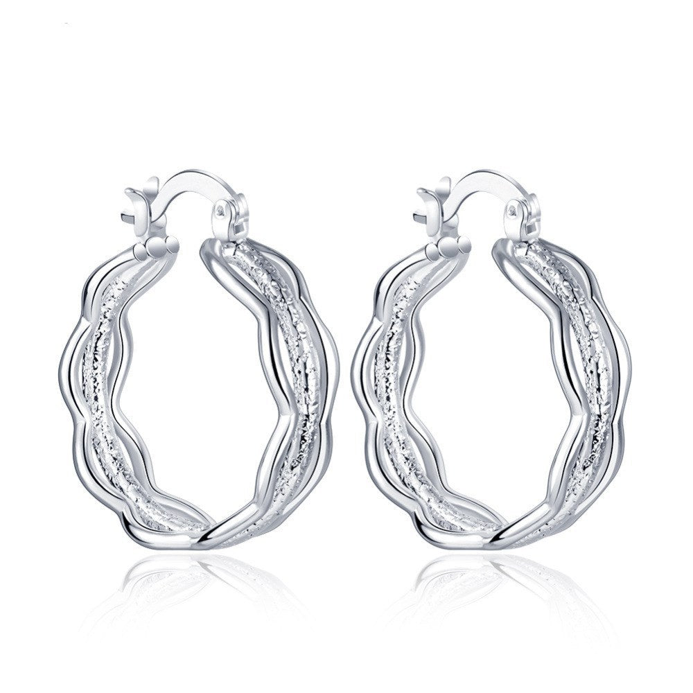 Ripple hoop earrings-Jewearrings