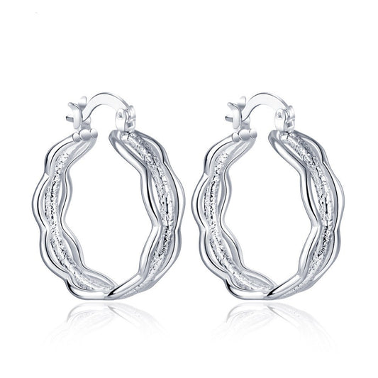 Ripple hoop earrings-Jewearrings