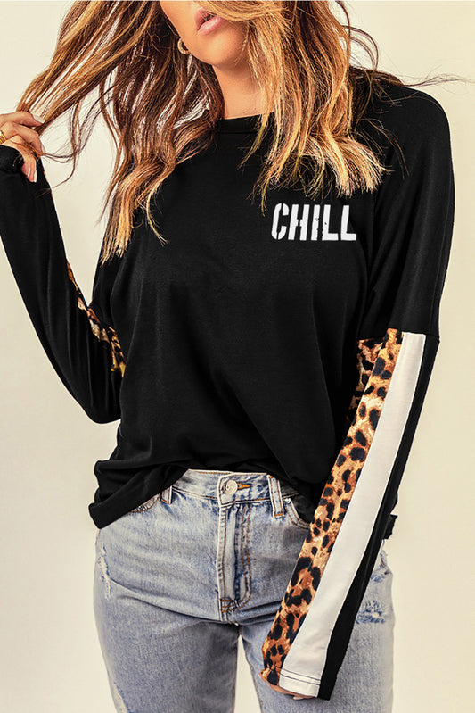 Leopard CHILL Long Sleeve Top-Jewearrings