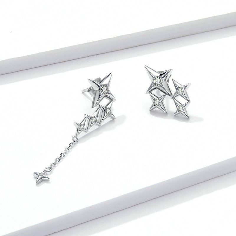 Sterling Silver Starry Stud Earrings Fashion-Jewearrings