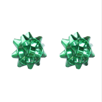 New Christmas Simple Metal Flower Bow Creative Earrings-Jewearrings