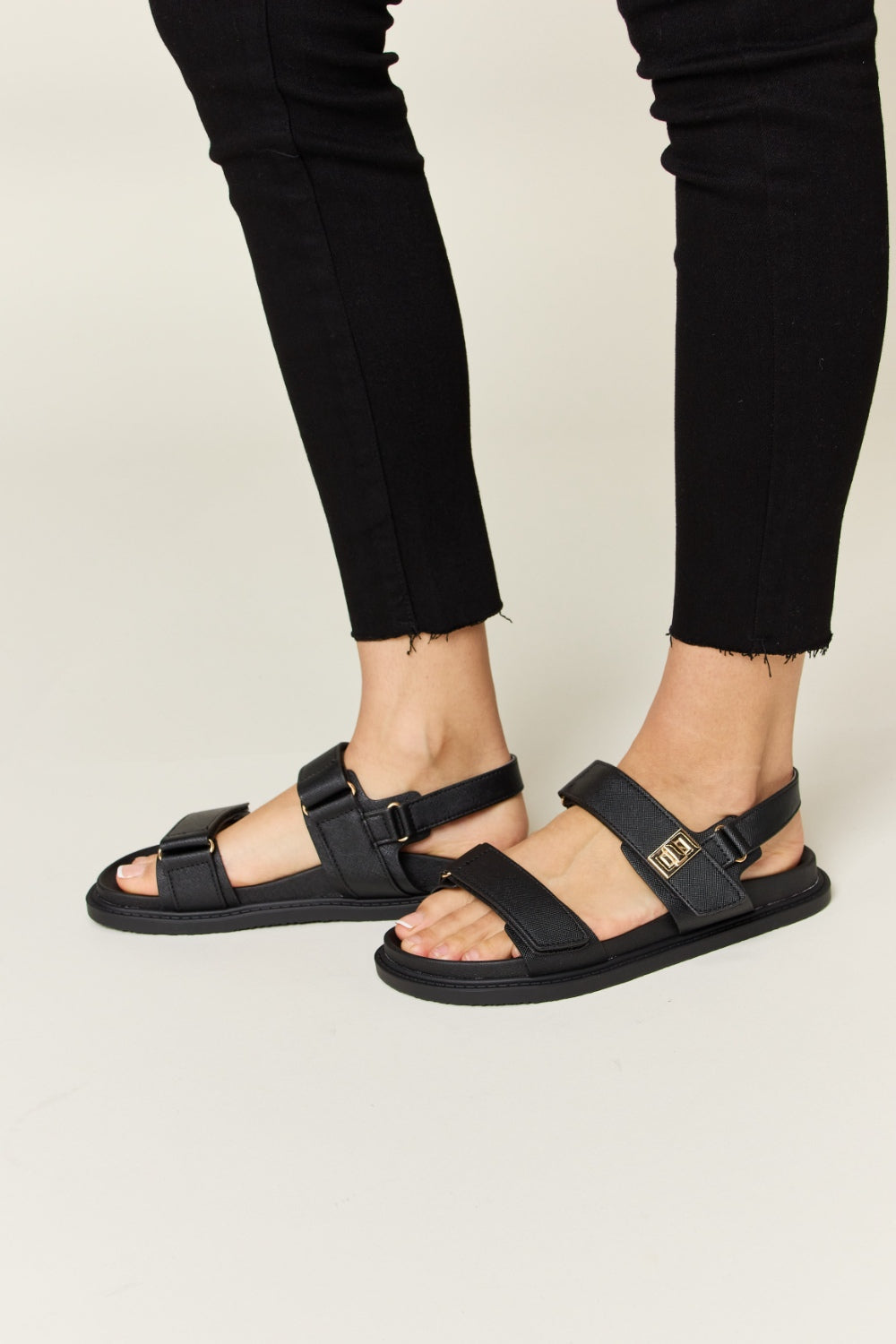 WILD DIVA Velcro Double Strap Slingback Sandals-Jewearrings