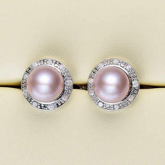 Natural Strong Freshwater Genuine Pearl Earrings In S925 Silver-Jewearrings