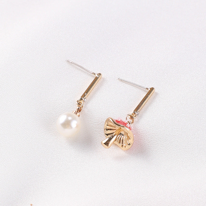 Temperament S925 Silver Needle Personalized Pearl Earrings-Jewearrings