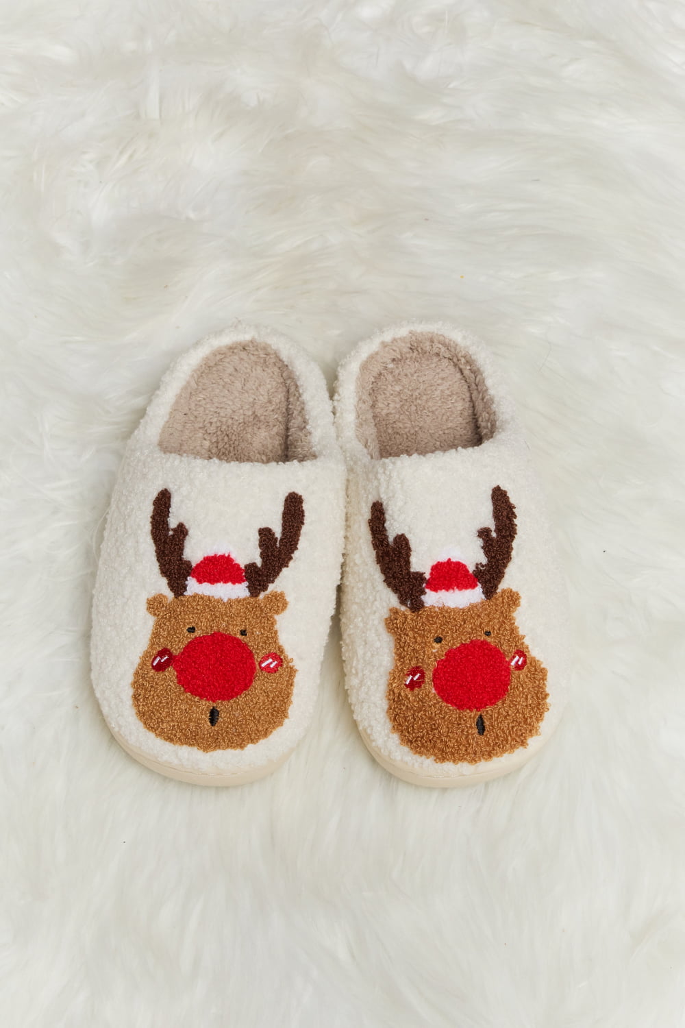 Melody Rudolph Print Plush Slide Slippers-Jewearrings