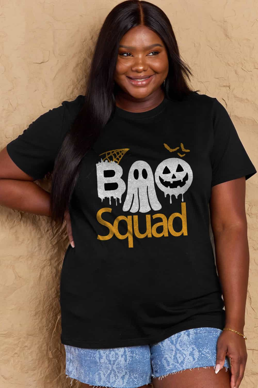 Simply Love Full Size BOO SQUAD Graphic Cotton T-Shirt-Jewearrings