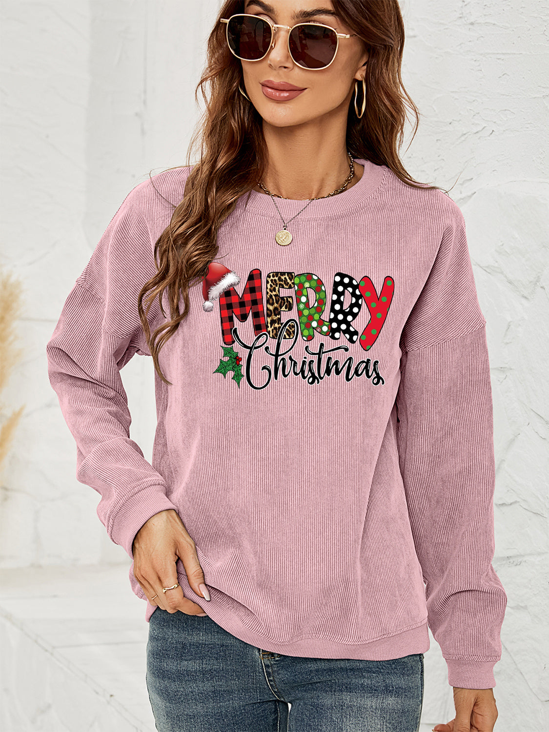 MERRY CHRISTMAS Graphic Sweatshirt-Jewearrings