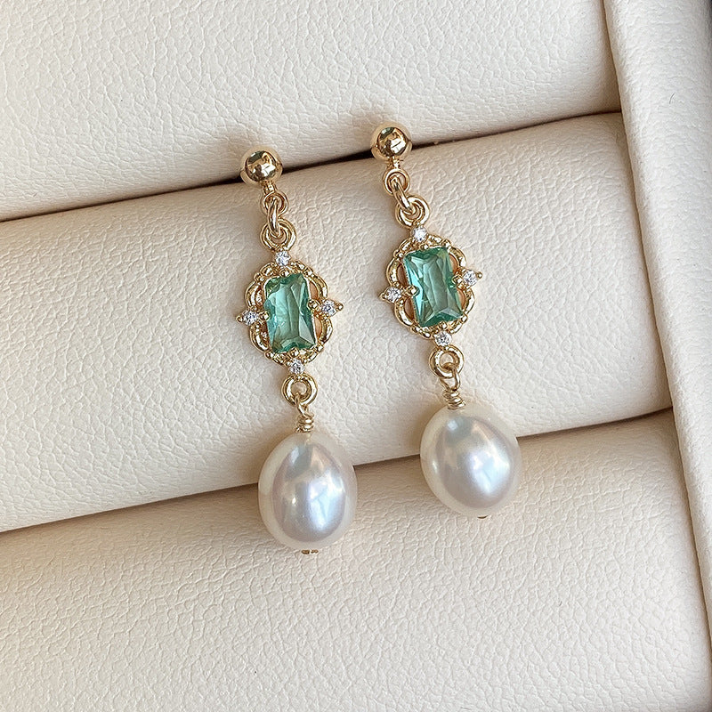 Sterling silver natural freshwater pearl earrings-Jewearrings