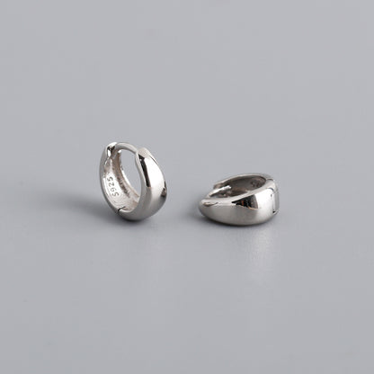 S925 Sterling Silver Wide Face Earclip Earrings Personality-Jewearrings