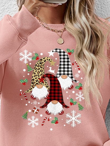 Faceless Gnomes Graphic Drop Shoulder Sweatshirt-Jewearrings