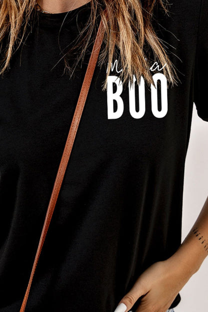 BOO Round Neck Short Sleeve T-Shirt-Jewearrings