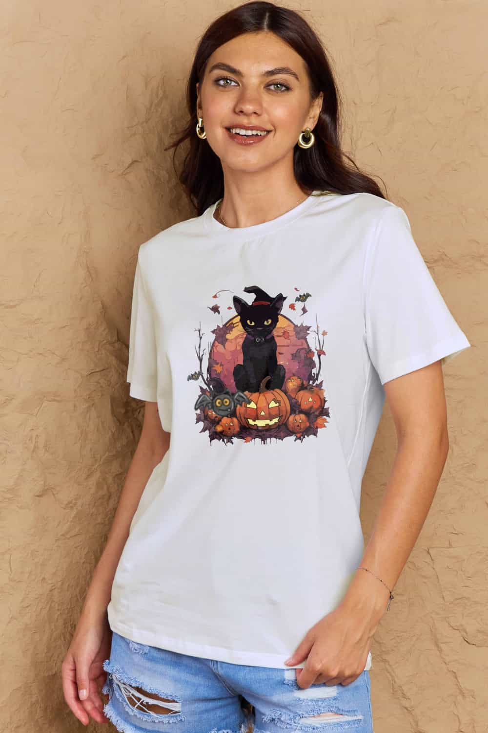 Simply Love Full Size Halloween Theme Graphic T-Shirt-Jewearrings