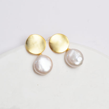 Silver Freshwater Pearl Earrings-Jewearrings