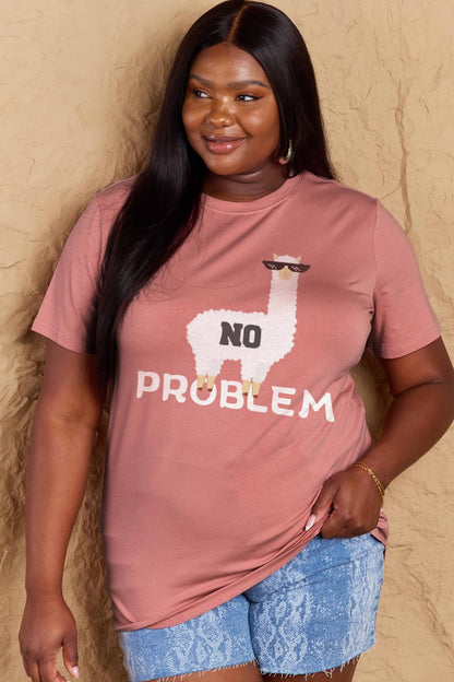 Simply Love Full Size NO PROBLEM Graphic Cotton Tee-Jewearrings