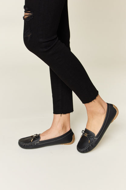 Forever Link Slip On Bow Flats Loafers-Jewearrings