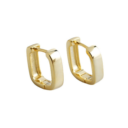 Women's Wide-faced Gold Pigment Hoop Earrings-Jewearrings