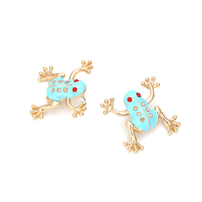 Frog Earrings Diamond Inlaid Earrings-Jewearrings