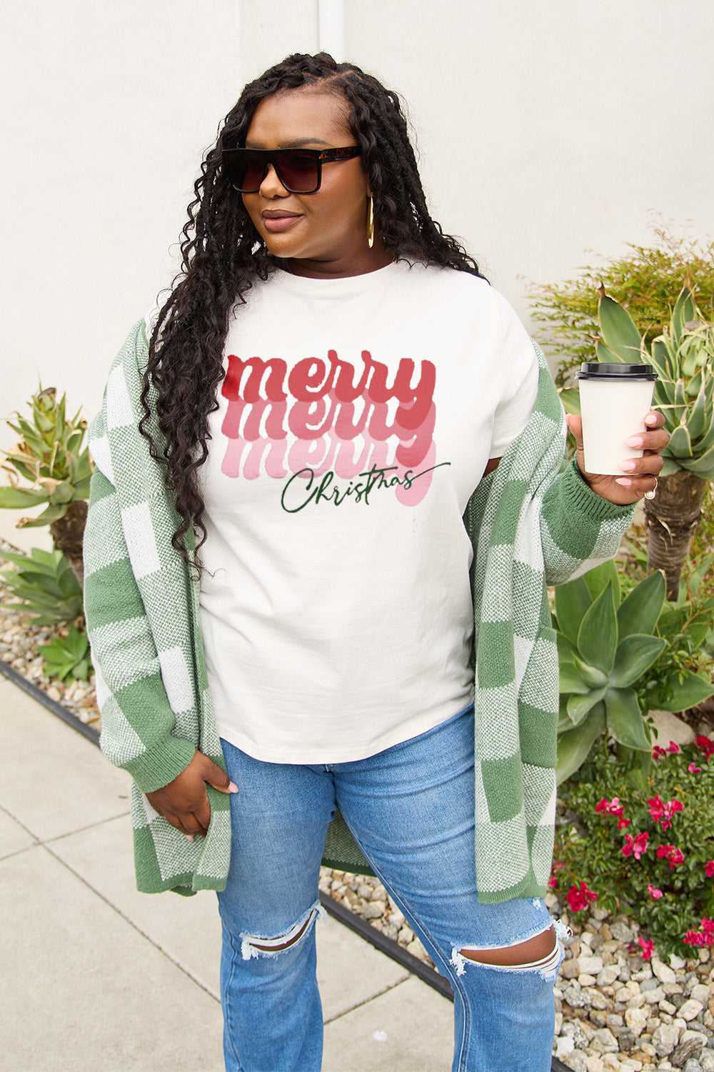 Simply Love Full Size MERRY CHRISTMAS Short Sleeve T-Shirt-Jewearrings