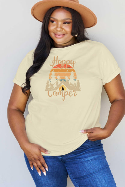 Simply Love Full Size HAPPY CAMPER Graphic T-Shirt-Jewearrings