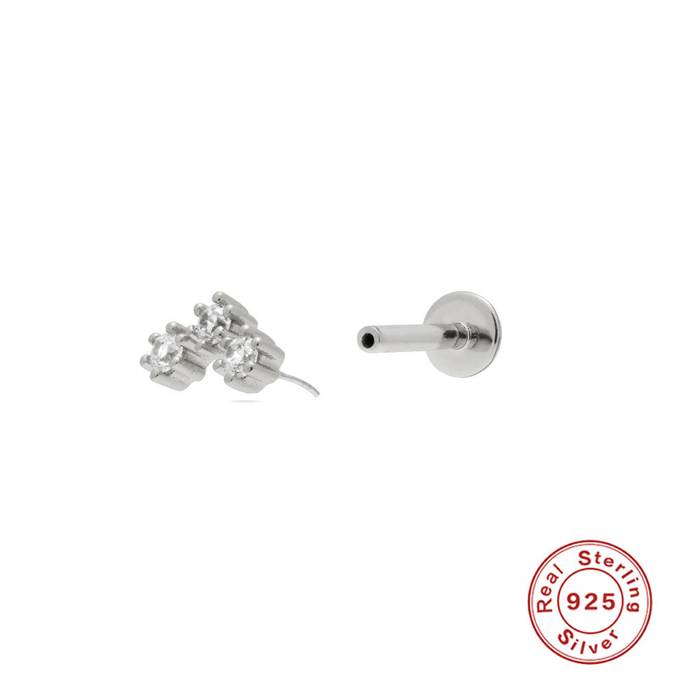 Flat Threaded Pierced Cartilage Earrings-Jewearrings