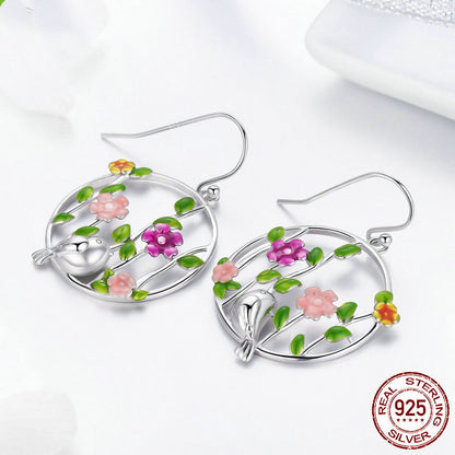 Forest Story 925 Sterling Silver Temperament Earrings-Jewearrings