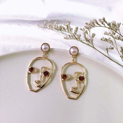 Korean face personality pearl design earring Earrings-Jewearrings