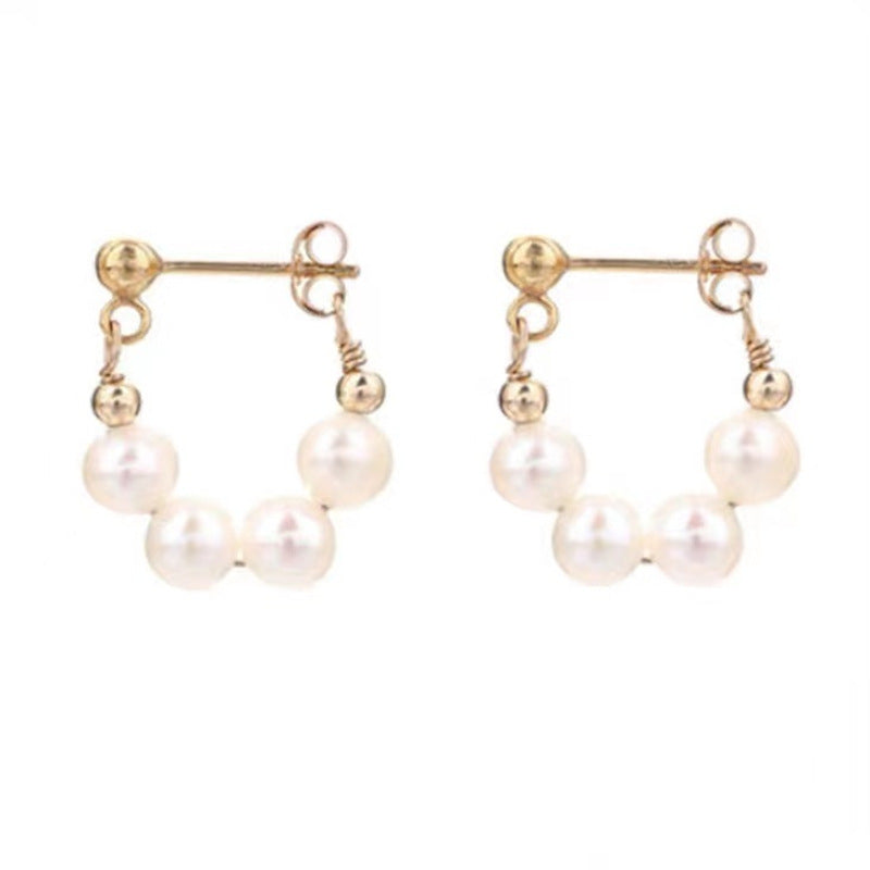 S925 Silver Needle Temperament Pearl Earrings All-match Simple Women-Jewearrings