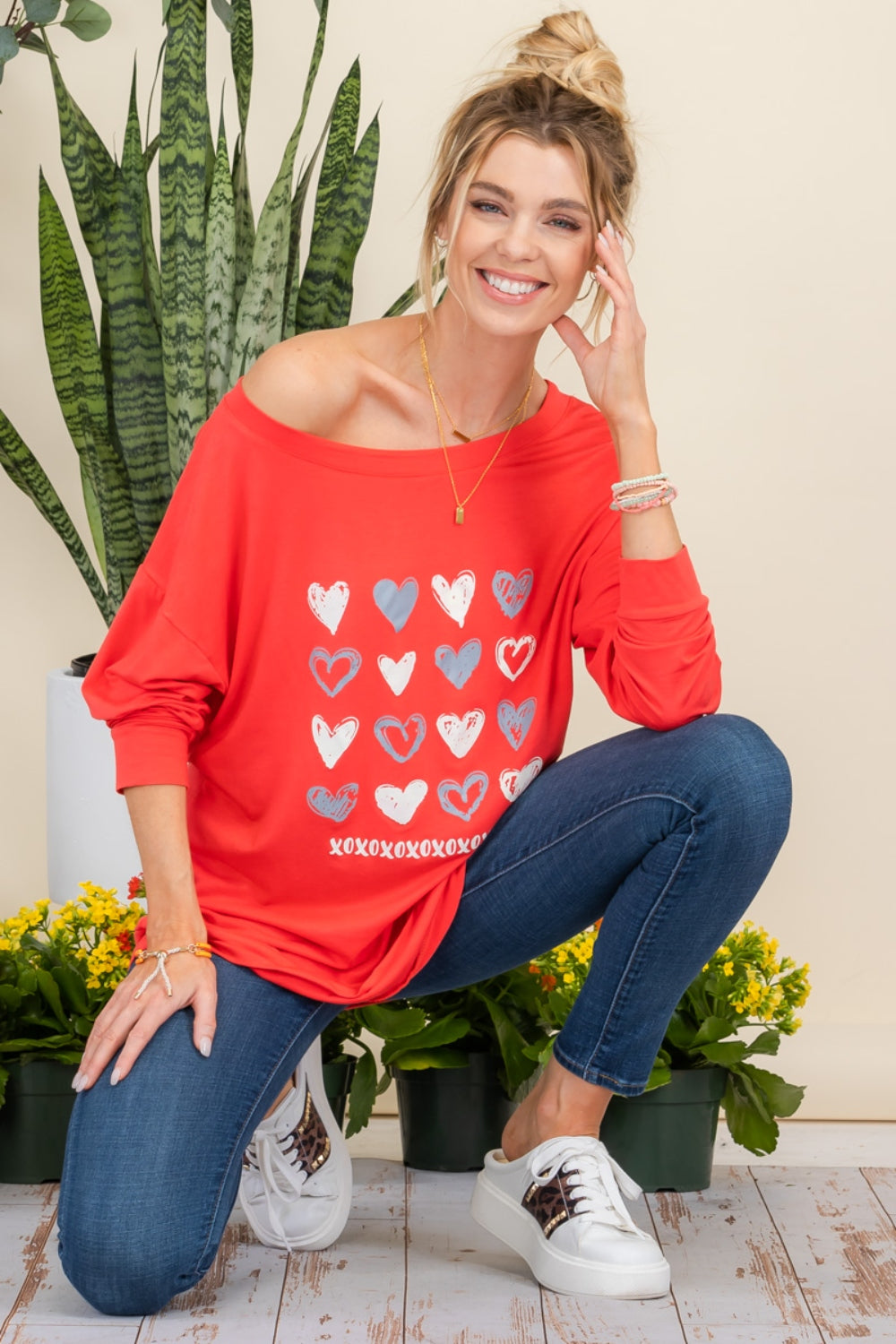 Celeste Full Size Heart Graphic Long Sleeve T-Shirt-Jewearrings