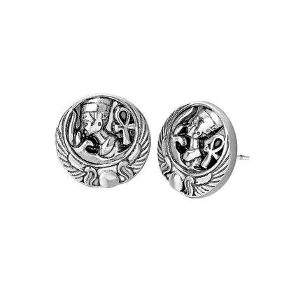 Retro Gold And Silver Color Fashion Stud Earrings-Jewearrings