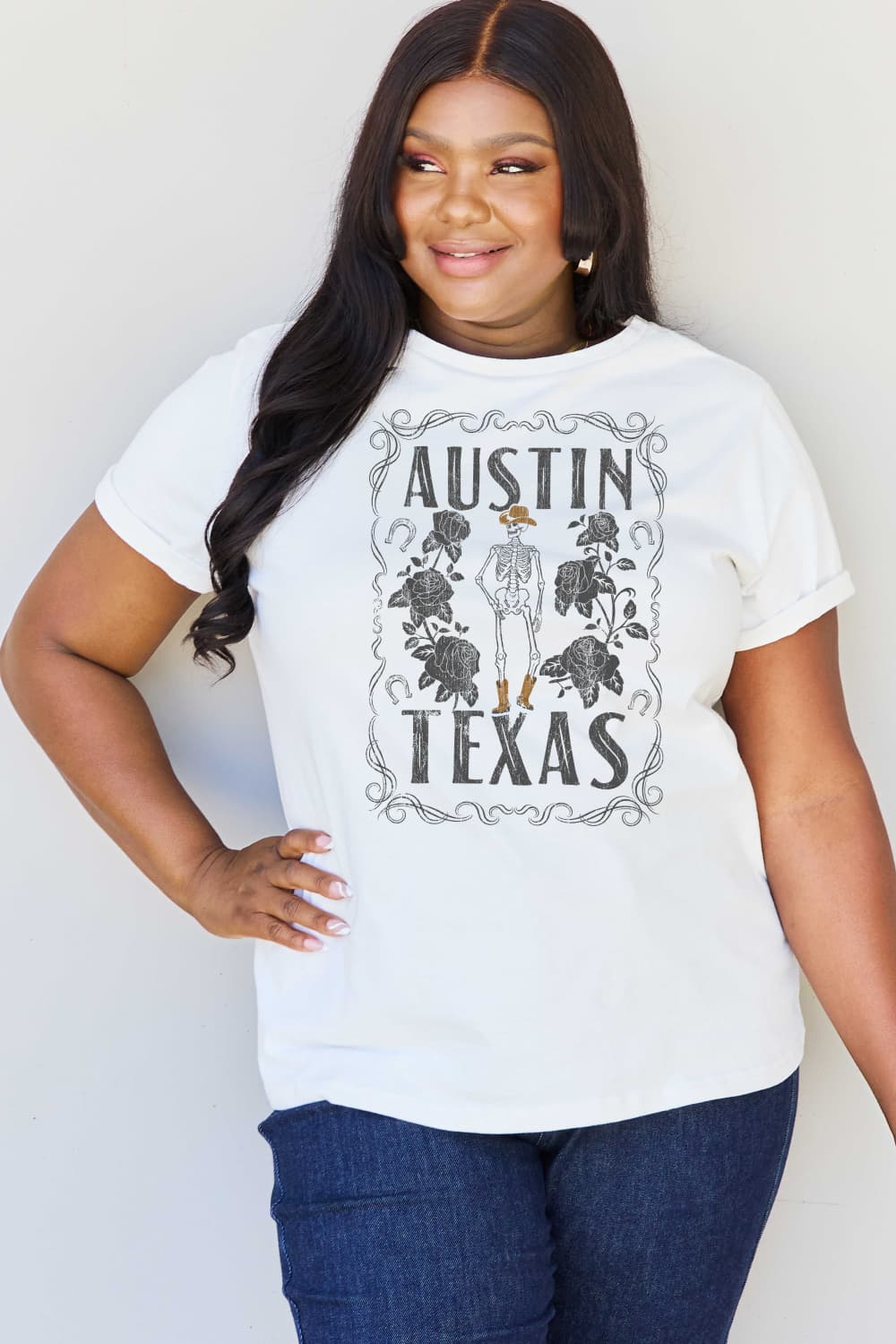 Simply Love Full Size AUSTIN TEXAS Graphic Cotton T-Shirt-Jewearrings