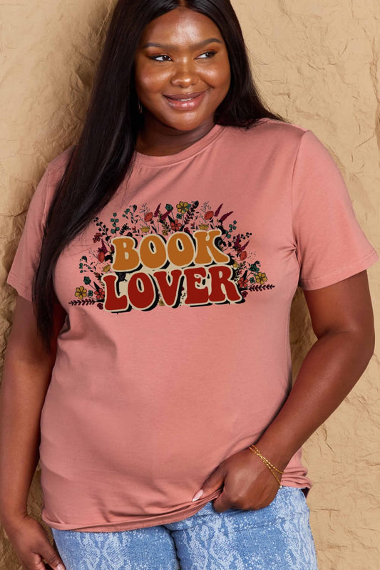 Simply Love Full Size BOOK LOVER Graphic Cotton Tee-Jewearrings