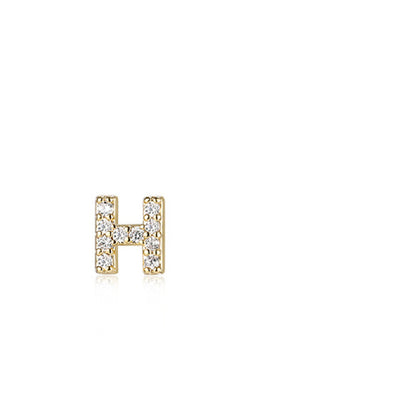 925 Silver Needle English Letter Stud Earrings-Jewearrings