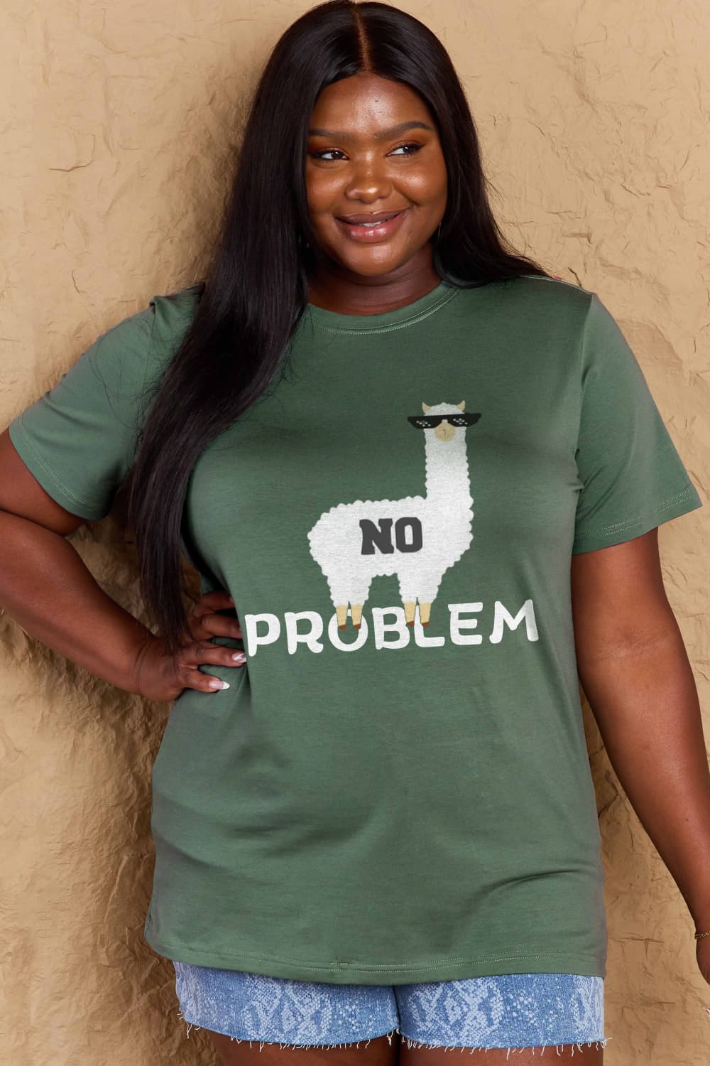 Simply Love Full Size NO PROBLEM Graphic Cotton Tee-Jewearrings