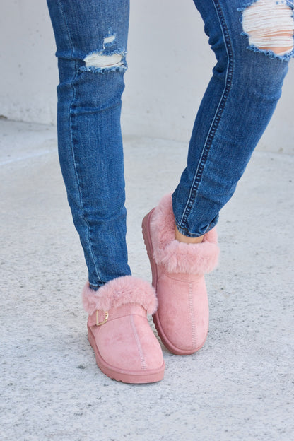 Forever Link Furry Chunky Thermal Ankle Boots-Jewearrings