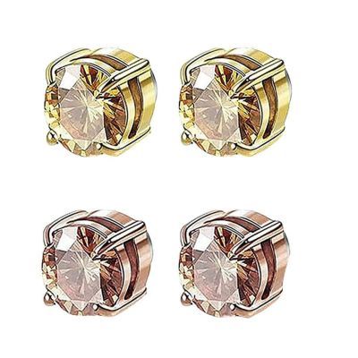 Unisex Zircon Stud Earrings Amazon Hot Zircon Magnet Ear Clips-Jewearrings