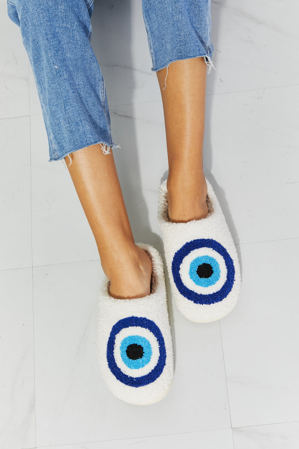 MMShoes Eye Plush Slipper-Jewearrings