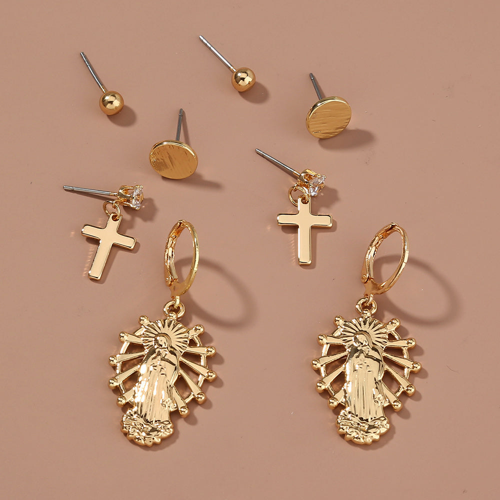 Religious Cross set earrings-Jewearrings