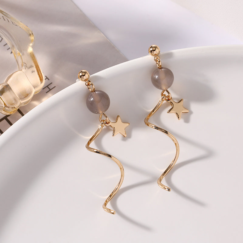 Temperament Earrings Sterling Silver Cold Wind Female-Jewearrings