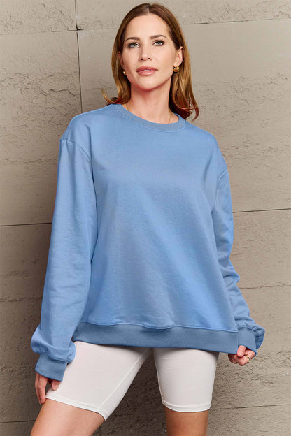 Simply Love Full Size ENJOY THE LITTLE THINGS Round Neck Sweatshirt-Jewearrings