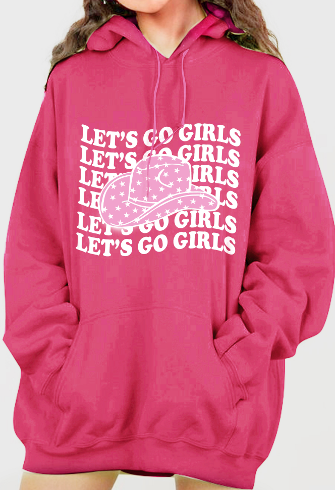 Simply Love Simply Love Full Size LET’S GO GIRLS Graphic Dropped Shoulder Hoodie-Jewearrings