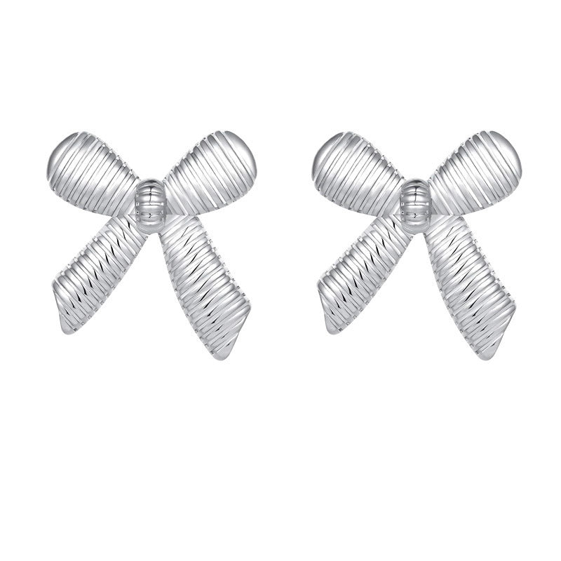 Women's Simple Spiral Bow Metal Alloy Earrings-Jewearrings