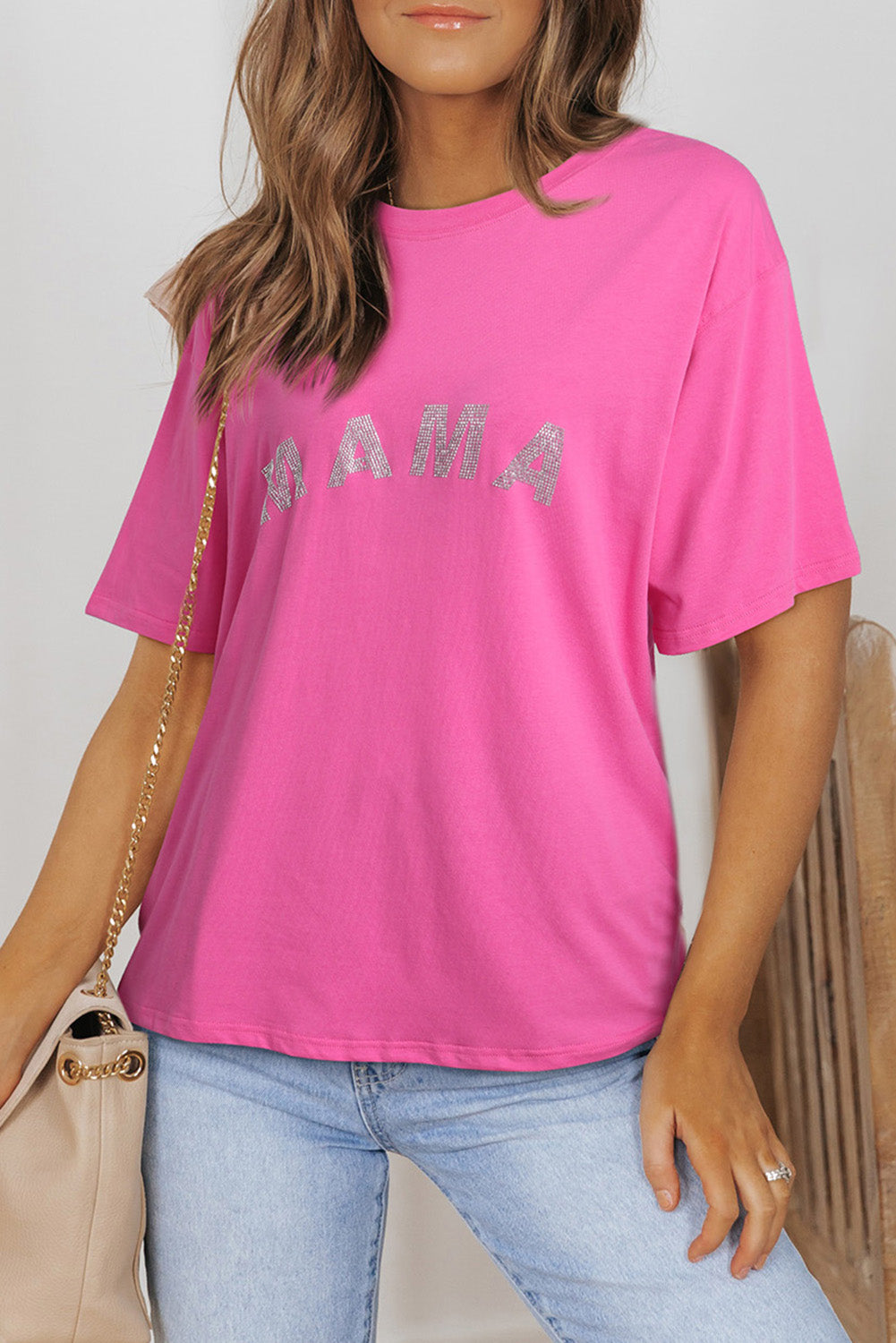 MAMA Graphic Round Neck Tee Shirt-Jewearrings