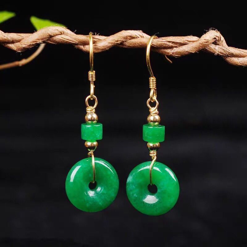 New Elegant Emerald Jade Earrings-Jewearrings