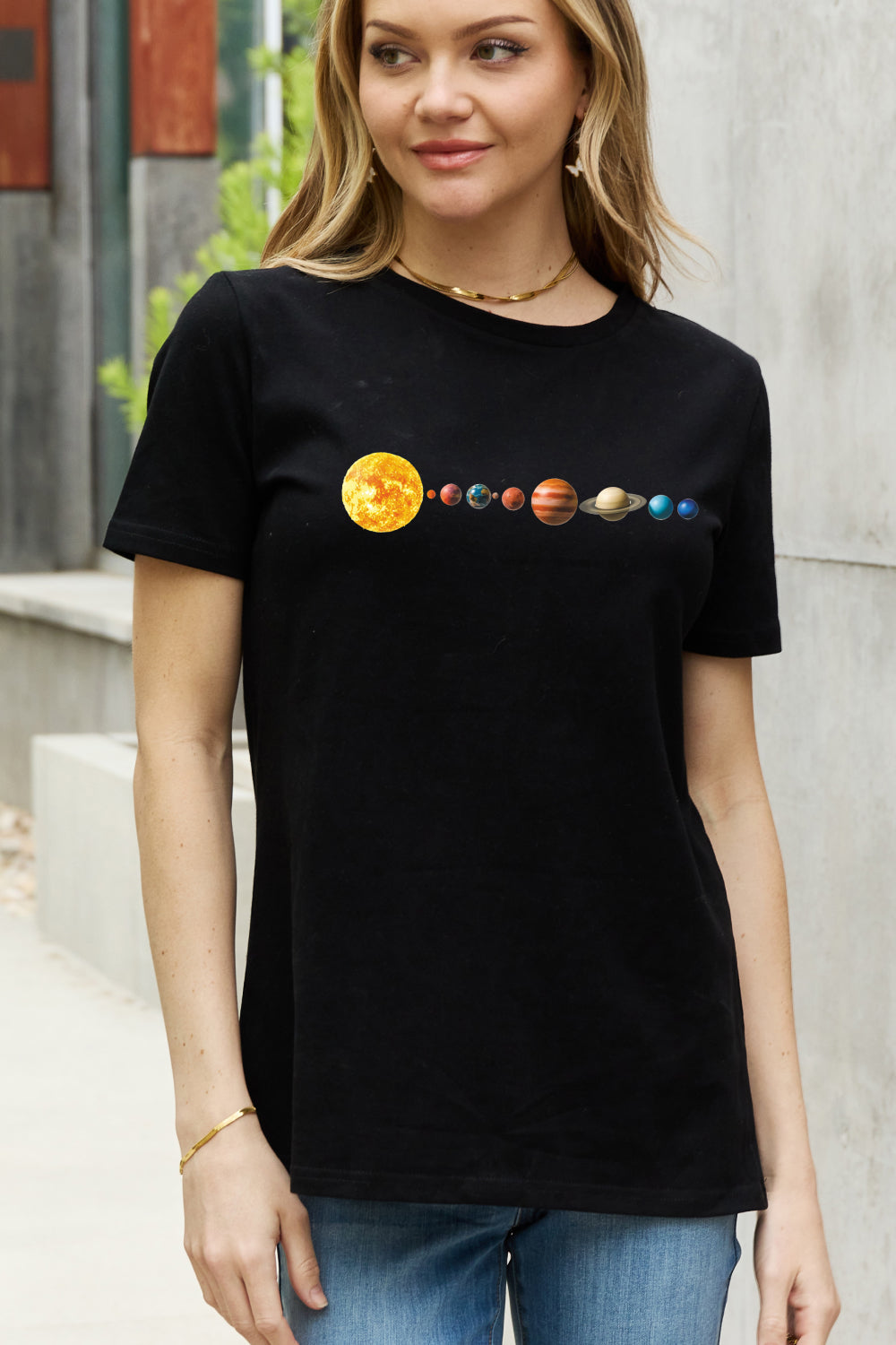 Simply Love Full Size Solar System Graphic Cotton Tee-Jewearrings