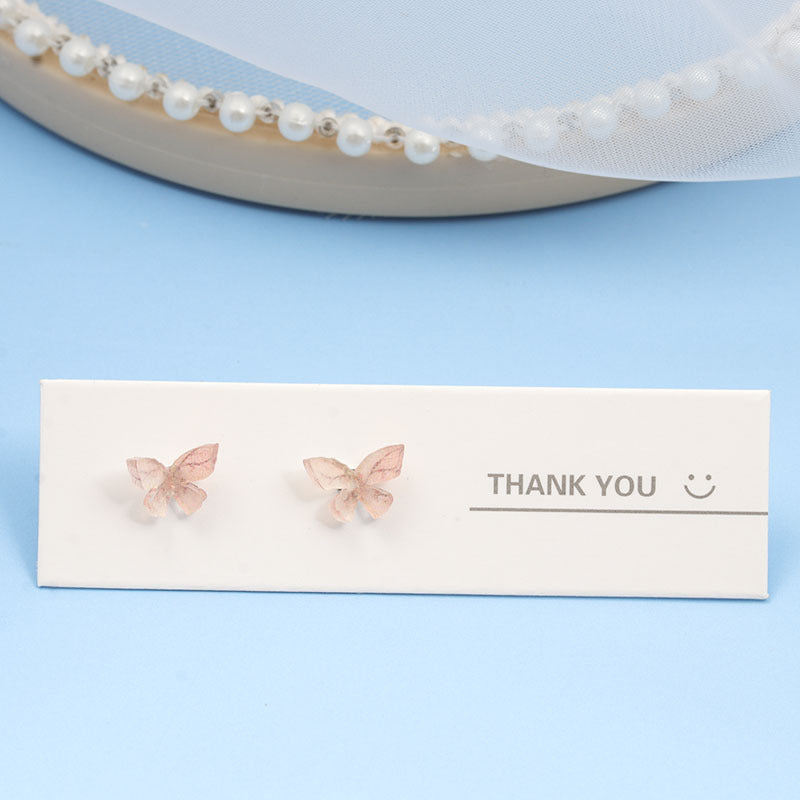 Super Fairy S925 Silver Needle Color Three-dimensional Butterfly Female Stud Earrings-Jewearrings