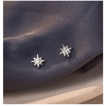 Star Stud Earrings with Diamonds-Jewearrings