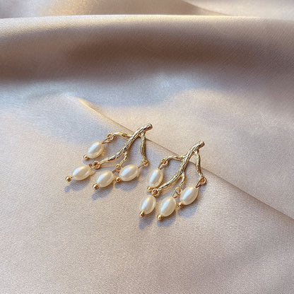 Pearl branch earrings earrings women-Jewearrings