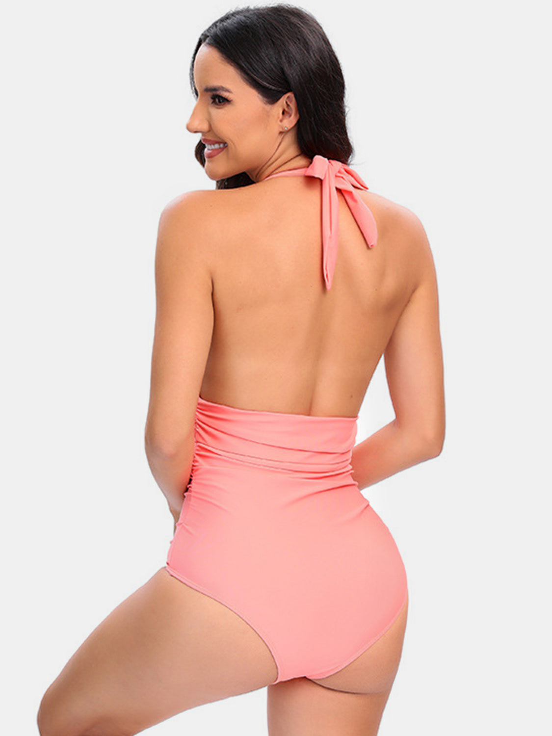 Halter Neck One-Piece Swimwear-Jewearrings