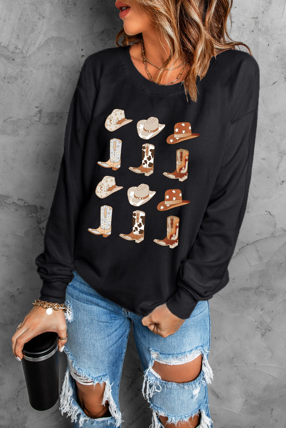 Christmas Element Round Neck Sweatshirt-Jewearrings